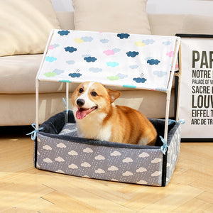 Washable Home Shape Dog Bed + Tent Dog Kennel Pet Removable Cozy House For Puppy Dogs Cat Small Animals Home Products